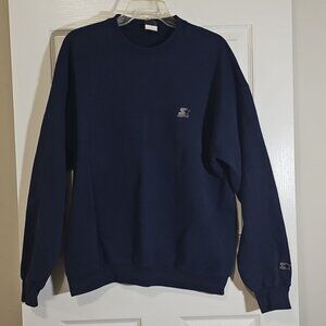 Vintage STARTER Embroidered Essentials Crewneck Sweater Sweatshirt Blue Size XL